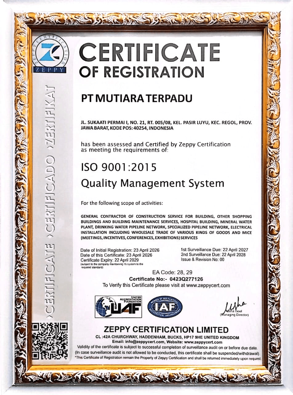 Sertifikat ISO 9001:2015 Quality Management System